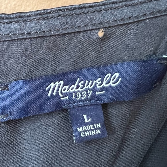 Madewell Blaco Silk Scalloped Edge Sleeveless Tank Blouse Size Large Peplum - Picture 6 of 6